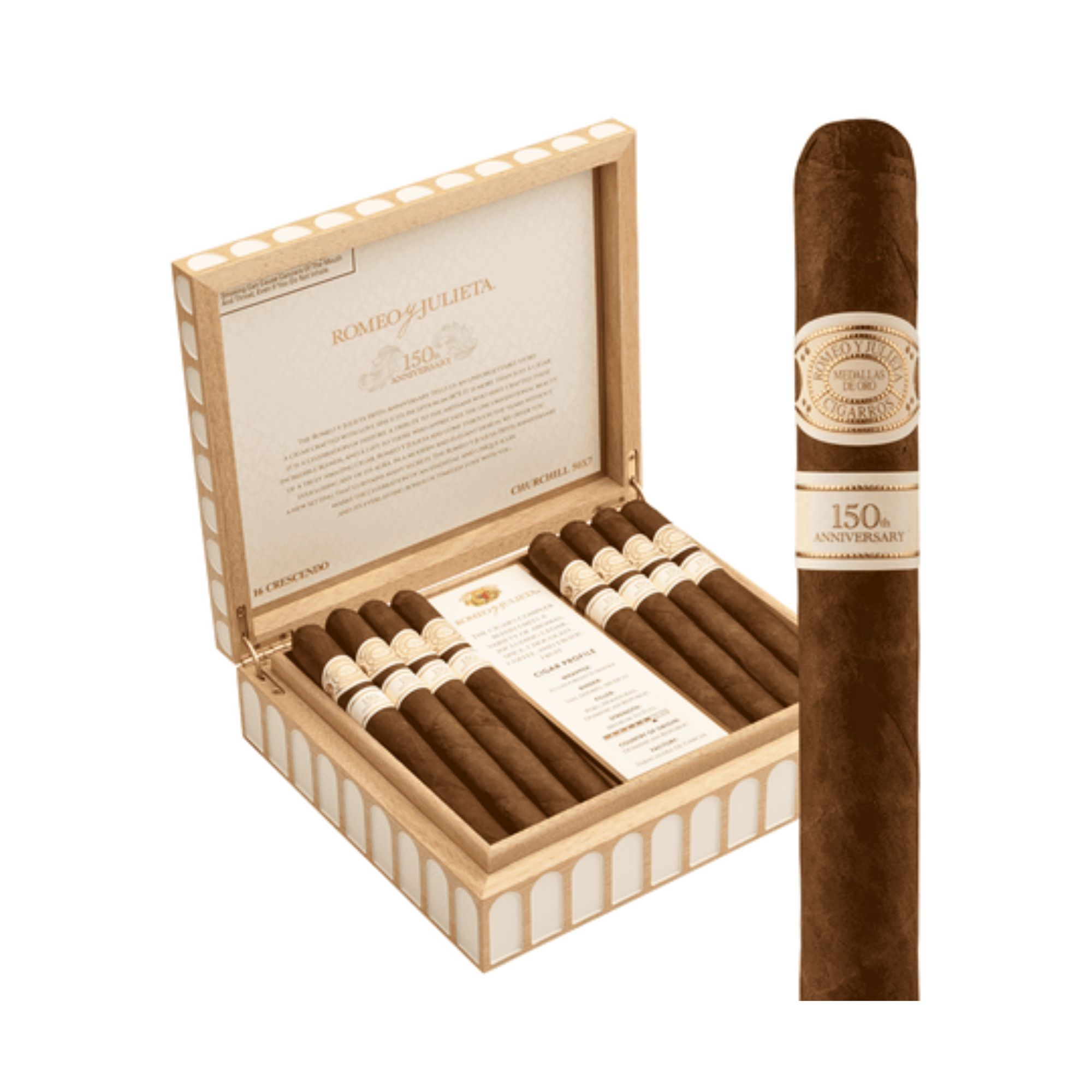 ROMEO Y JULIETA 150TH ANNIVERSARY CRESCENDO (50X7) BOX OF 16