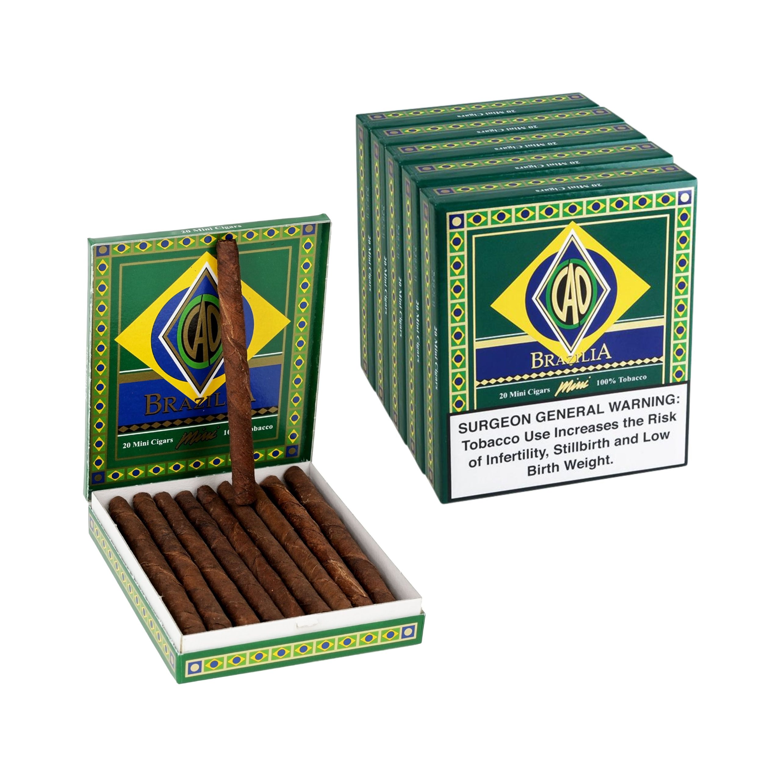 CAO BRAZILIA MINI CIGARILLOS (NP) 5 TINS OF 20 CT100
