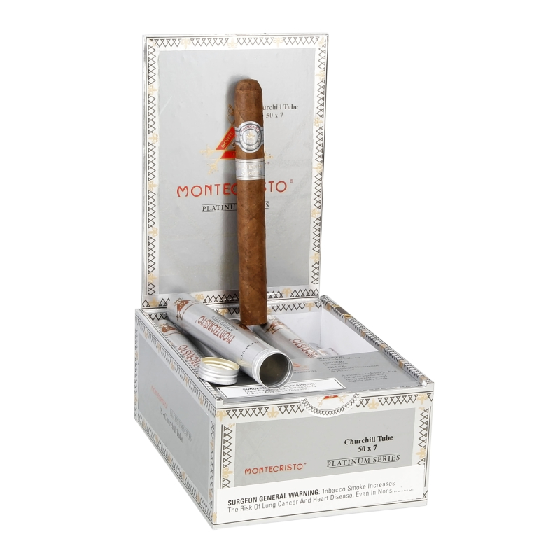 MONTECRISTO PLATINUM CHURCHILL TUBE (50 X 7) BOX OF 15